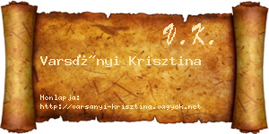 Varsányi Krisztina névjegykártya