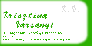 krisztina varsanyi business card